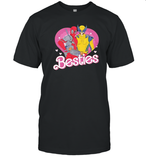 Deadpool Wolverine Besties Forever Barbie T-Shirt