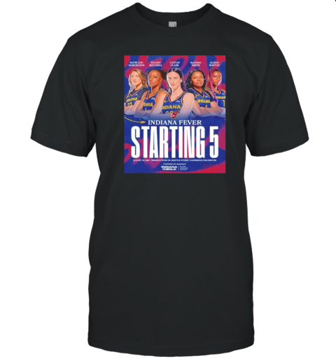 Indiana Fever Starting 5 Samuelson Mitchell Clark Smith Boston T-Shirt