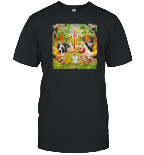 Watercolor Cow Getting Married To Vampire Snake T-Shirt