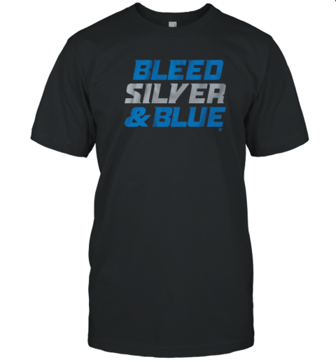 Detroit Football Bleed Silver T-Shirt