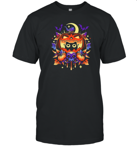 Halloween Cat Hideout  Spooky Pumpkin by Snouleaf T-Shirt