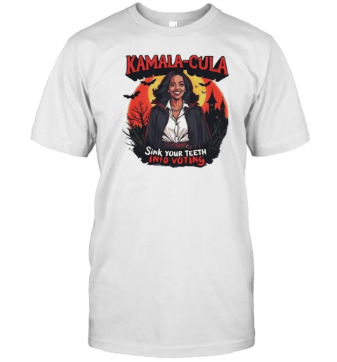 Kamala Harris Kamala Cula Sink Your Teeth Into Voting 2024 Election Halloween T-Shirt