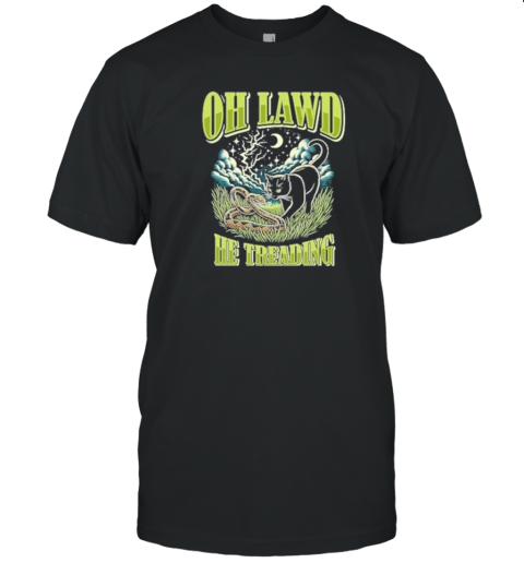 Oh Lawd He Treading Cat And Snake Moonlit Night T-Shirt