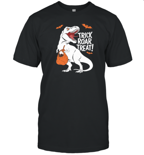 Trick Roar Treat Halloween Dinosaur With Candy T-Shirt