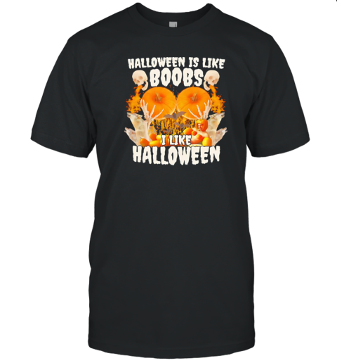 Halloween Is Like Boobs I Like Halloween Retro T- Classic Men's T-shirt