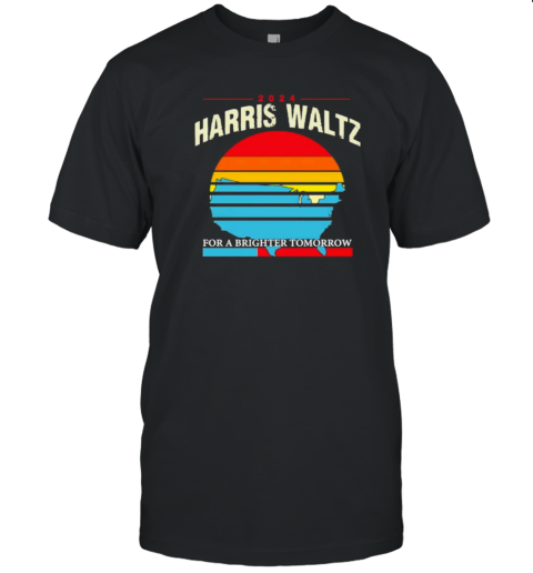 Harris Walz 2024 For A Brighter Tomorrow Sunset US State Map T- Classic Men's T-shirt