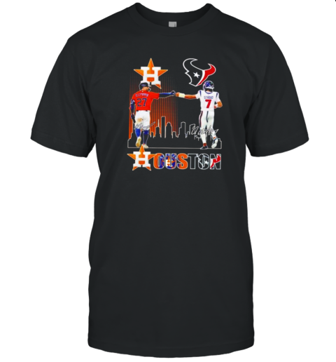 Houston City Sports Altuve Astros And Stroud Texans Signatures T-Shirt