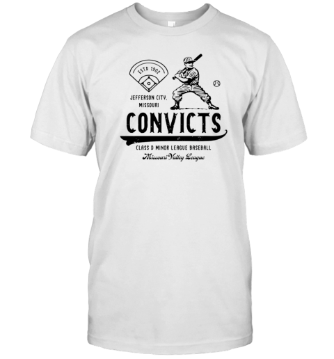 Jefferson City Convicts Missouri Vintage Defunct Baseball Teams T-Shirt