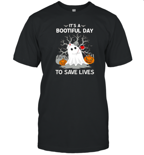 Nurse Boo It'S A Bootiful Day To Save Lives Halloween T- Classic Men's T-shirt