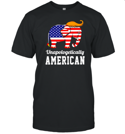 USA Flag Elephant Trump Unapologetically American T-Shirt