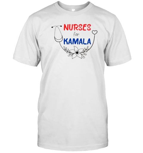 Nurses For Kamala Floral Stethoscope T- Classic Men's T-shirt