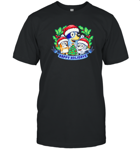 The Blue Characters Happy Holidays Christmas T-Shirt