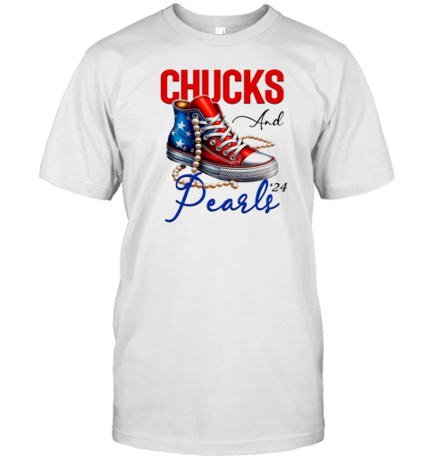 Vote Chucks And Pearls Kamala Walz 2024 T-Shirt