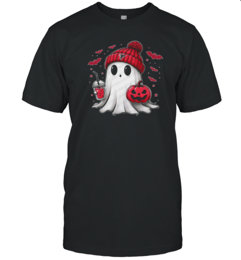 Halloween Atlanta Falcons NFL Football Fan Ghost With Pumpkin T-Shirt