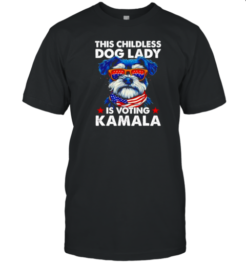 Childless Dog Lady Kamala Harris 2024 Miniature Schnauzer T- Classic Men's T-shirt