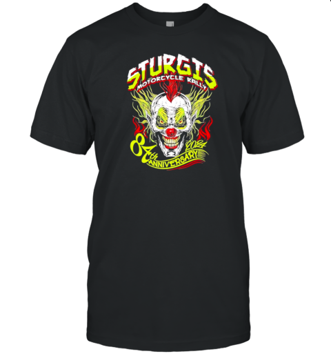 Sturgis Motorcycle Rally Clown Skull T-Shirt