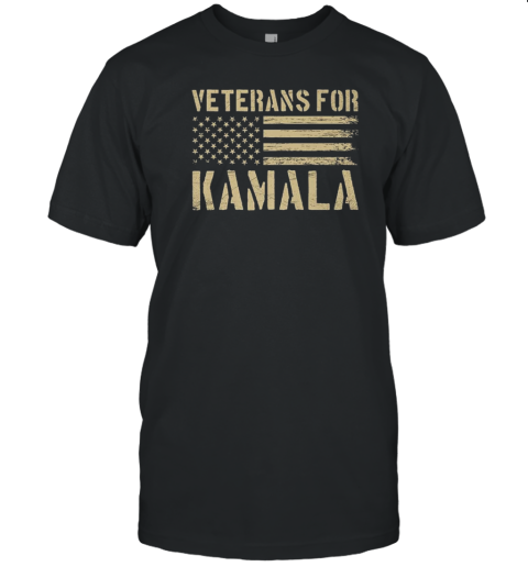 Veterans For Kamala Harris 2024 Election Usa Flag Military T-Shirt