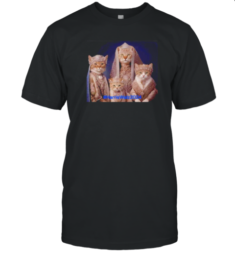 Medieval Cats For Harris Walz 2024 T-Shirt