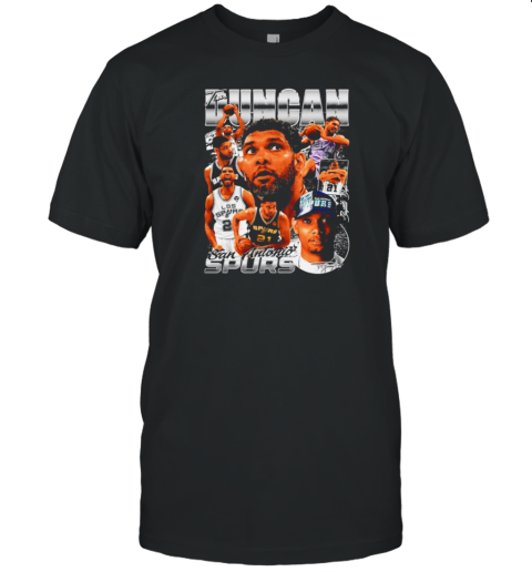 Tim Duncan San Antonio Spurs Basketball Graphic Signature 2024 T-Shirt