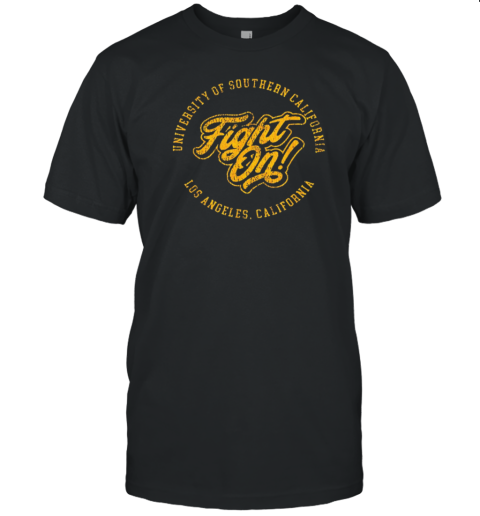 USC Fight On USC Vintage Script Lettering T-Shirt