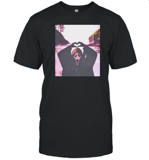 Ghostface Scream Heart Hands Halloween T-Shirt