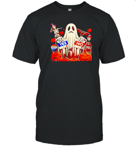 Ghosts Vote Yes Democrats No Republicans Halloween T-Shirt