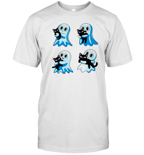 Ghosts With Cat Halloween T-Shirt