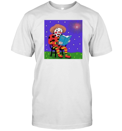 Ai Generated Old Clown Reading Book T-Shirt