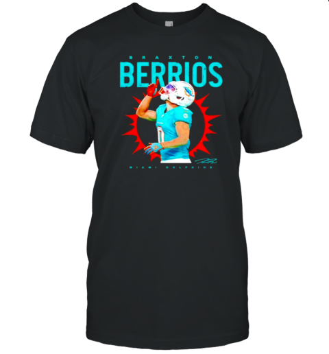 Braxton Berrios Miami Dolphins Signature T-Shirt