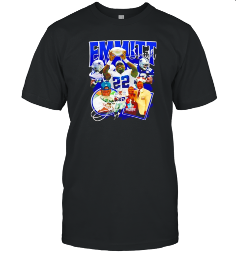 Emmitt Smith Dallas Cowboys Signature Vintage Graphic T-Shirt