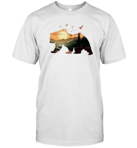 Forest Mountains Trees Wildlife Grizzly Bear Lover T-Shirt