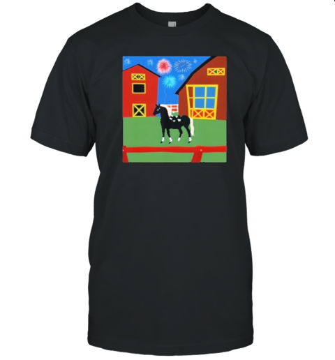 Generated Fourth Of July Horse Enjoying Fireworks Ai T-Shirt