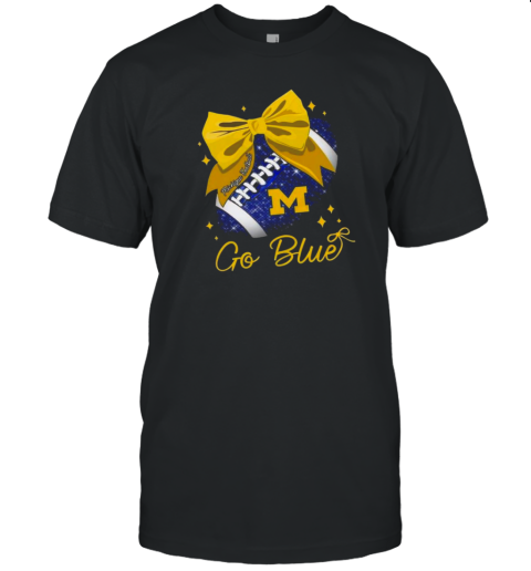 Michigan Wolverines Football Go Blue Bow Girl T-Shirt