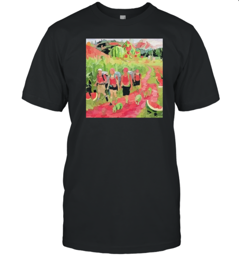 Watercolor Watermelon Hiking With Zombie Cat T-Shirt