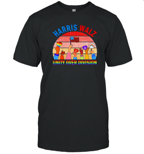 Harris Walz Unity Over Division LGBT T-Shirt