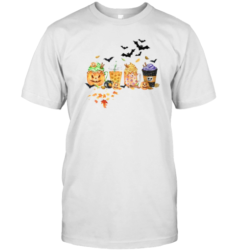 Pumpkin Fall Coffee Cups Halloween T-Shirt