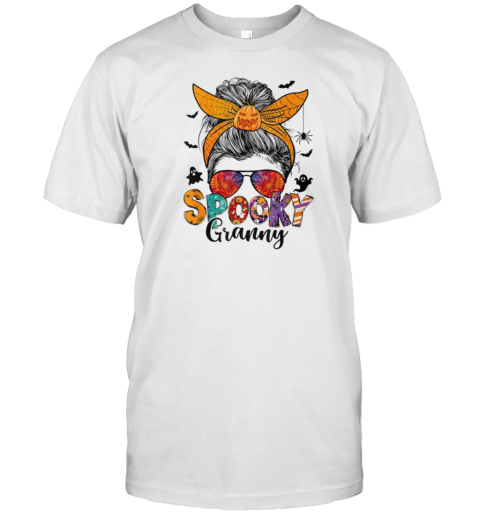 Spooky Granny Messy Bun Grandma Pumpkin Halloween Pumpkin T-Shirt