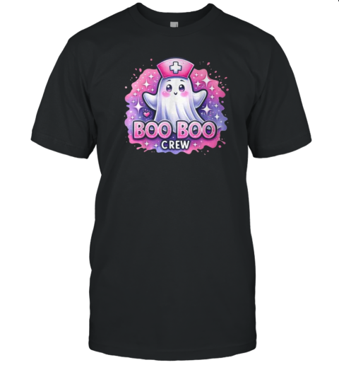 Boo Boo Crew Nurse Pink Ghost Halloween Costume For Women T-Shirt