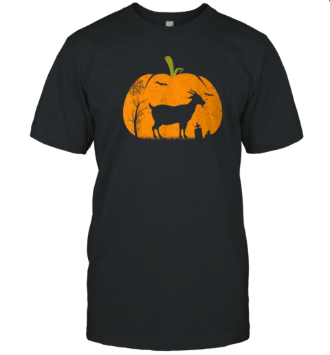 Goat Cute Halloween Costume Vintage Pumpkin Goat Lovers T-Shirt