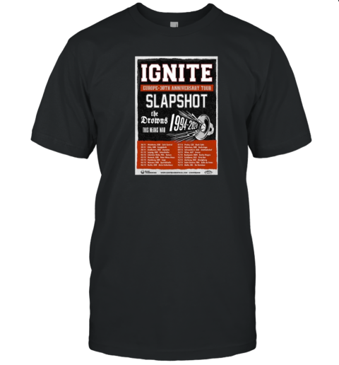 Ignite Band Europe 30Th Anniversary Tour 2024 Poster T-Shirt