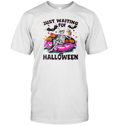 Just Waiting For Halloween Skeleton T-Shirt