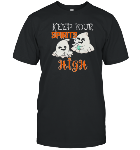 Keep Your Spirits High Ghost Weed Smoking Halloween T-Shirt