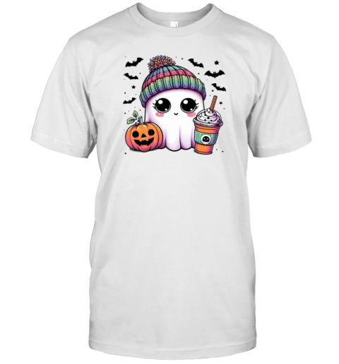 Little Ghost Iced Coffee Cute Ghost T-Shirt