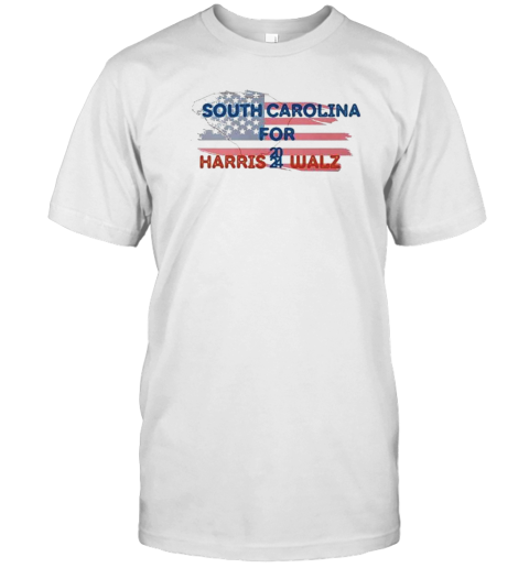 Original South Carolina State For Harris Walz 2024 Flag T-Shirt