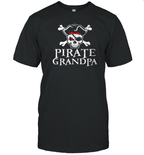 Pirate Grandpa Skull Crossbones Halloween T-Shirt