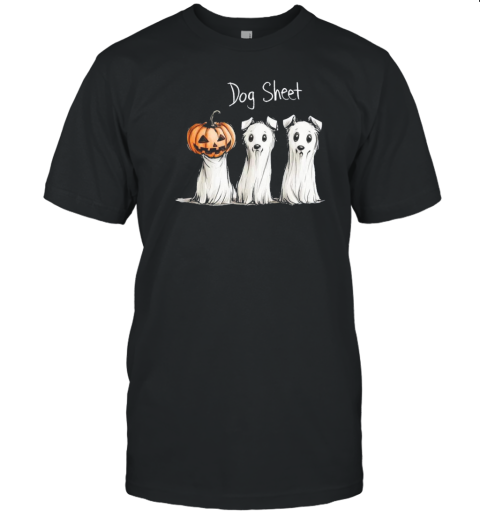 Three Dog Sheet Funny Halloween , Halloween Ghost Dog T-Shirt