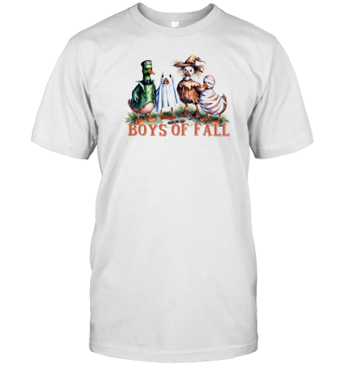 Boys Of Fall Ghost Ducks Fall Pumpkins Season Halloween Ducks T-Shirt