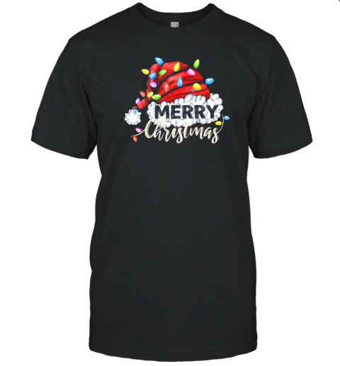 Merry Christmas And Big Red Hat Teacher T-Shirt