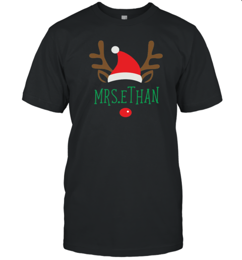 Personalized Christmas Reindeer Teacher T-Shirt