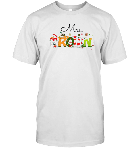 Personalized Christmas Style Teacher T-Shirt